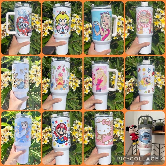 Hand Crafted Other - Disney Belle,Winnie the pooh,Barbie,SuperMario,Hello Kitty 40 oz Tumbler…